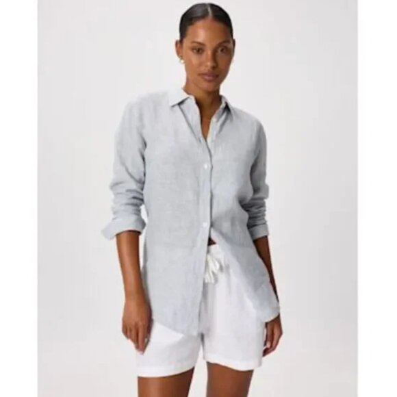 Quince Stiped Button Down Linen Shirt  XS - Picture 1 of 5